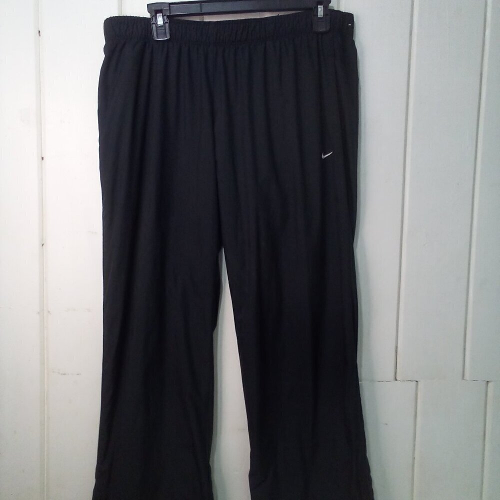 Nike Track Pants Men L Zipper Ankle Lined Active Athletic Black